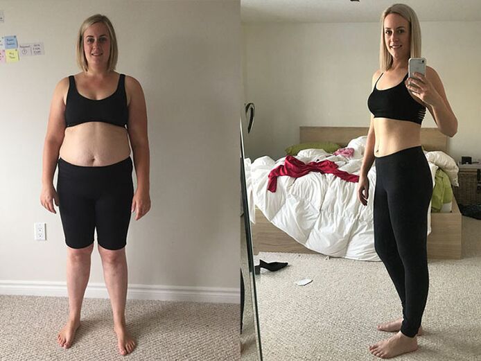 Antes y después de una pérdida de peso extrema en una semana en casa
